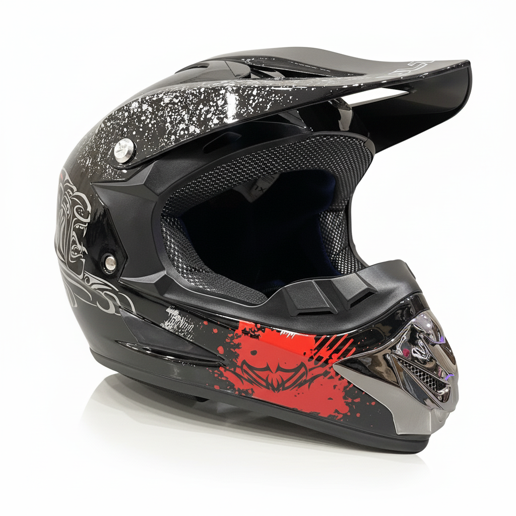 CarKiddo | Kinder Crosshelm - Schwarz