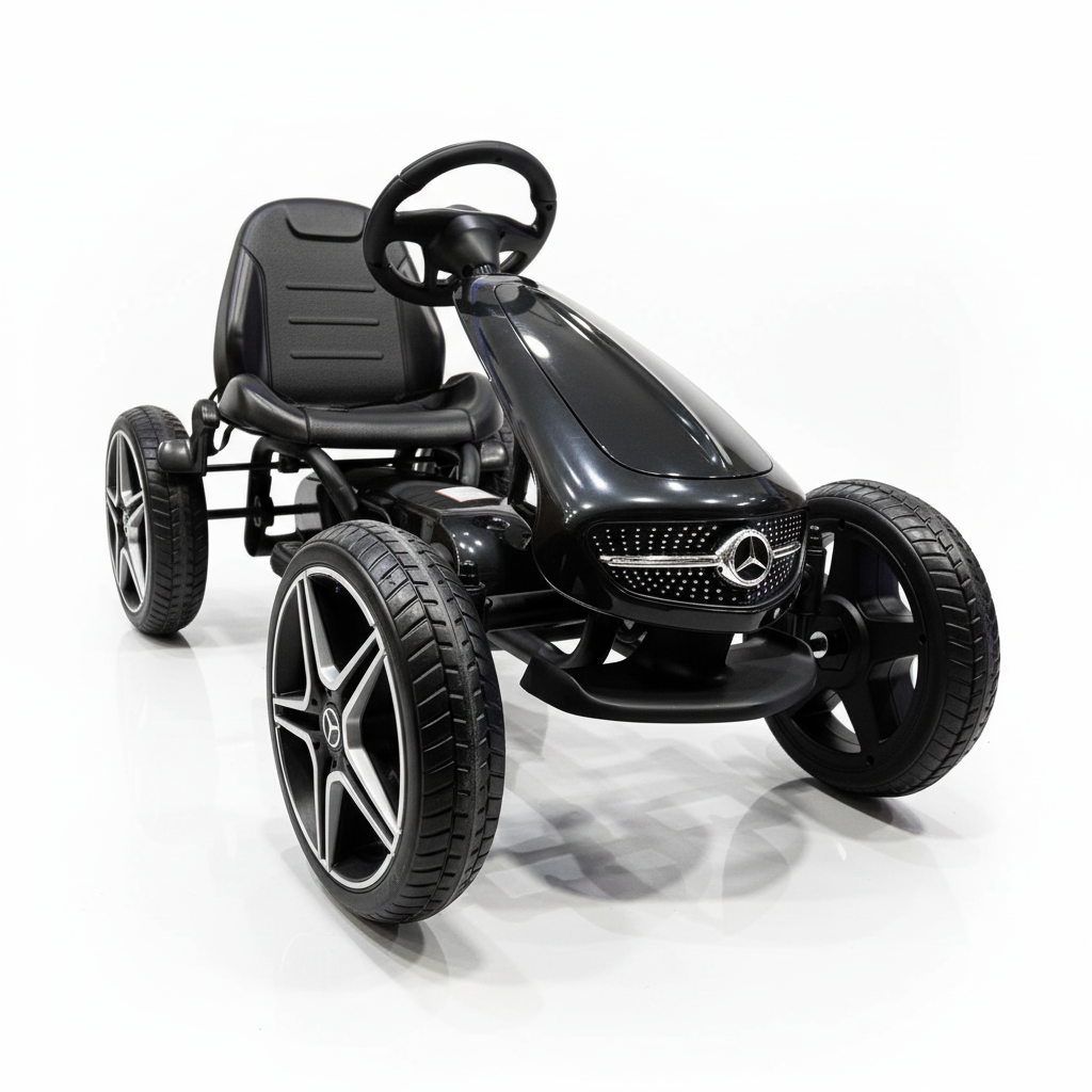 Mercedes Go-Kart | Go-Kart mit Gummireifen - Schwarz