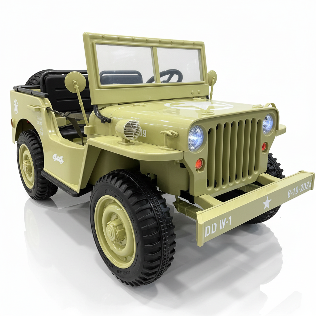 Willys Jeep Khaki 3-Sitzer 24V Allradantrieb