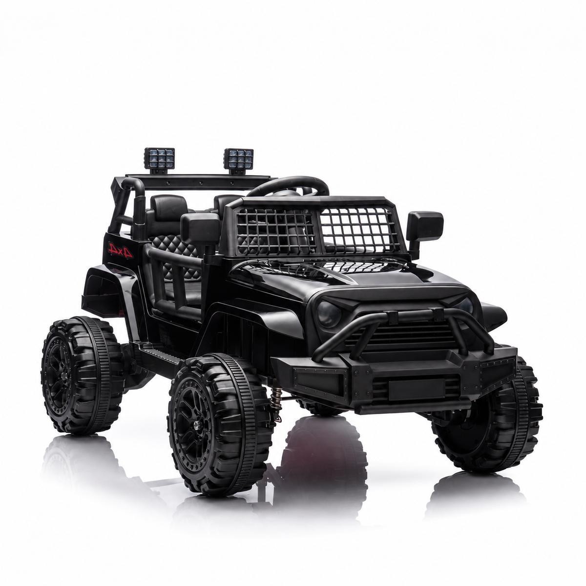 CarKiddo | Elektro-Kinderjeep Dschungel – Schwarz FULL-Option