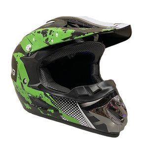 CarKiddo | Kinder-Motocross-Helm - Grün