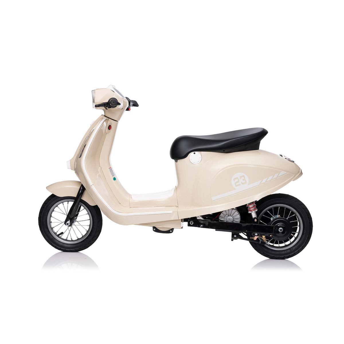 Elektrischer Kinderroller 24V 350W Beige - Linke Seitenansicht