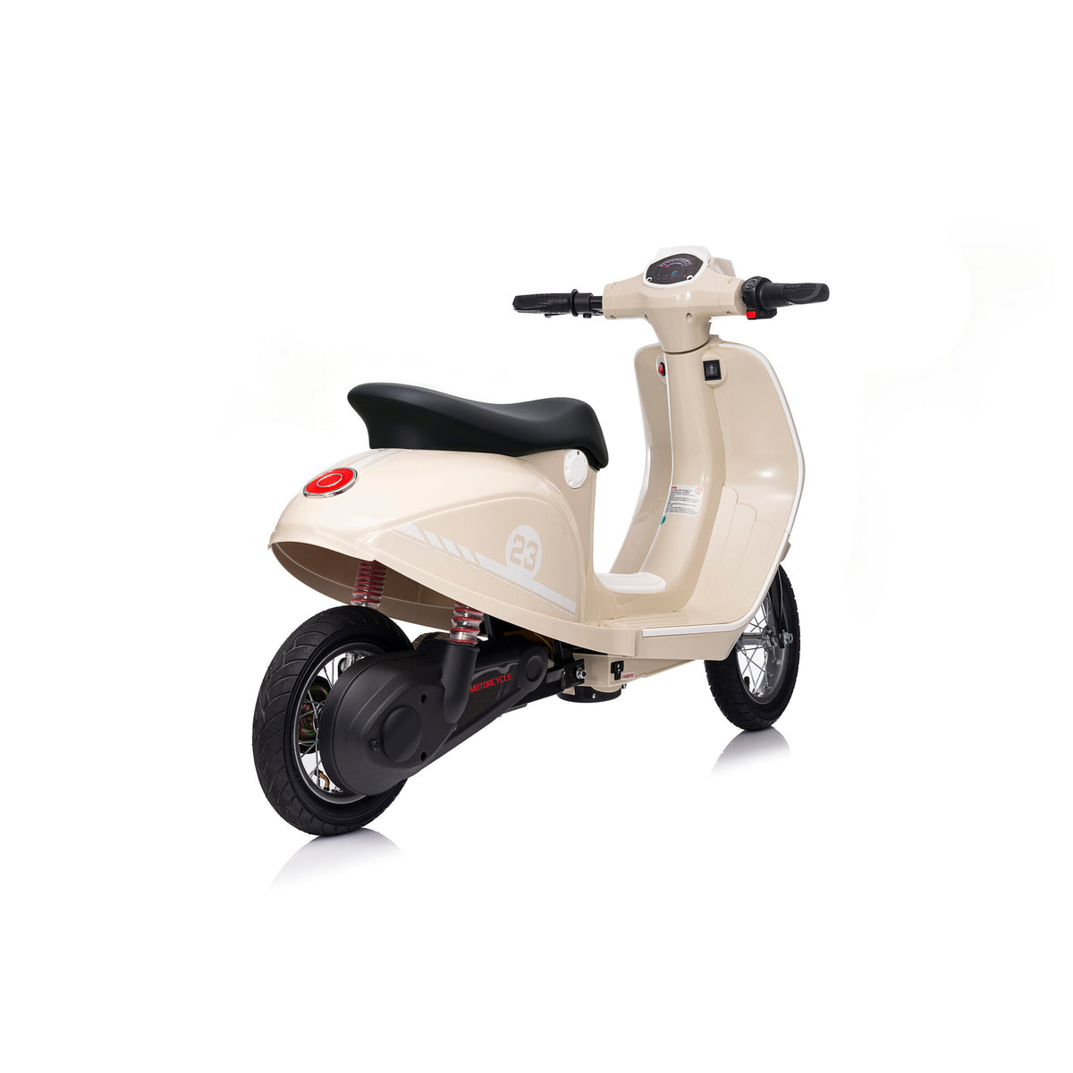 Elektrischer Kinderroller 24V 350W Beige - Rückansicht von rechts