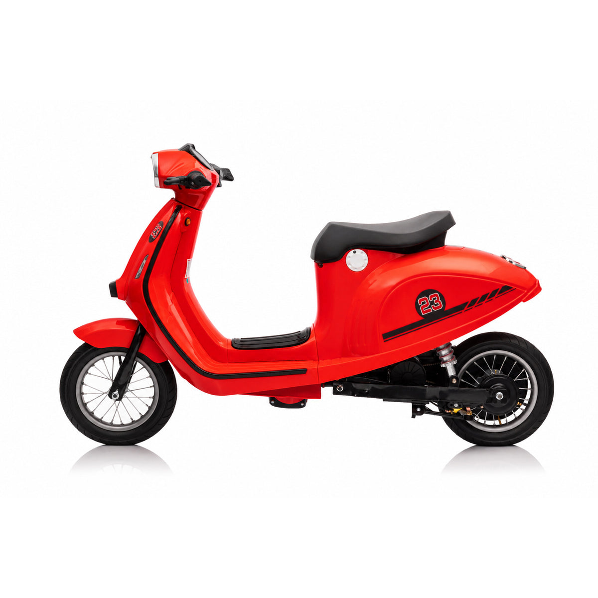 Elektrischer Kinderroller 24V 350W Rot - Linke Seitenansicht