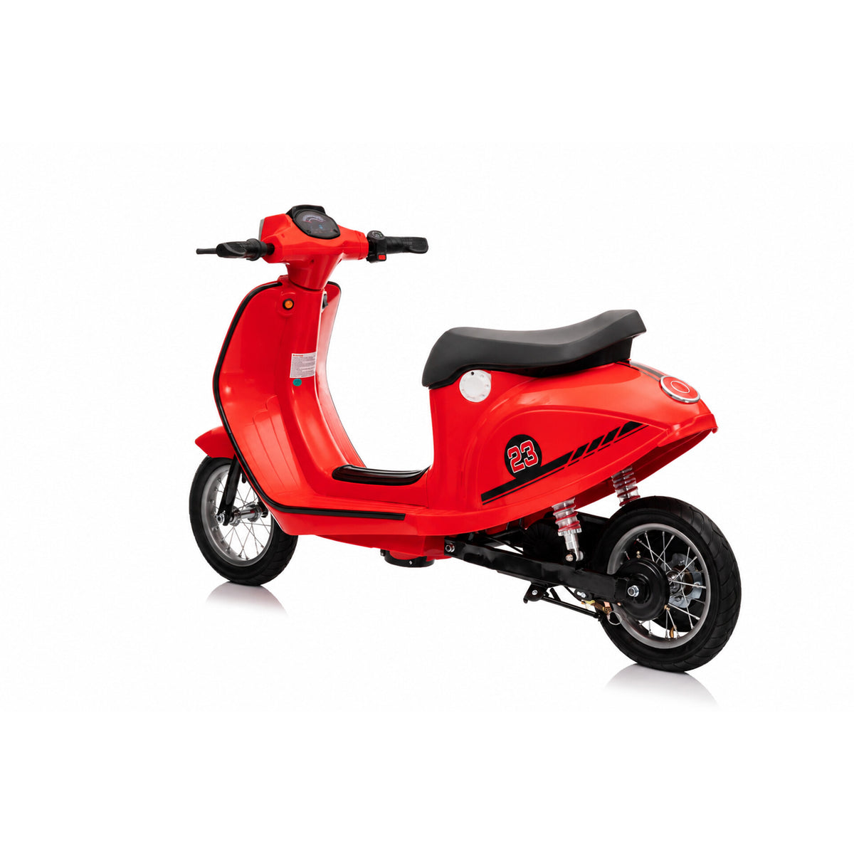 Elektrischer Kinderroller 24V 350W Rot - Schrägansicht von hinten