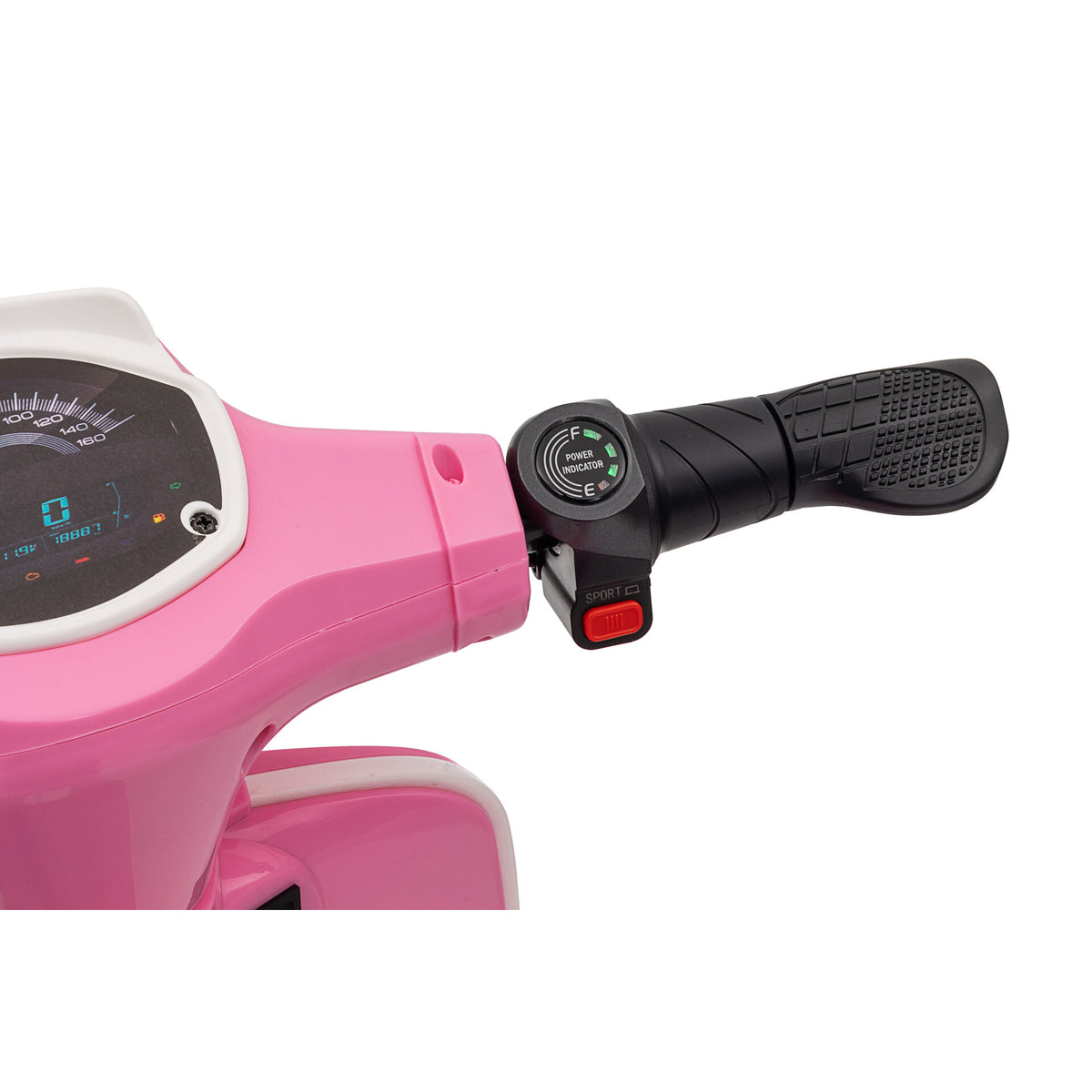 Elektrischer Kinderroller 24V 350W Rosa - Gasgriff und Akkuanzeige